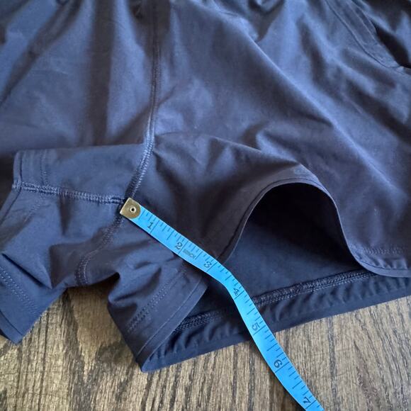 Lands End Womens Solid Black Swim Suit Shorts Attached Brief Pockets Size 12 - Picture 7 of 8